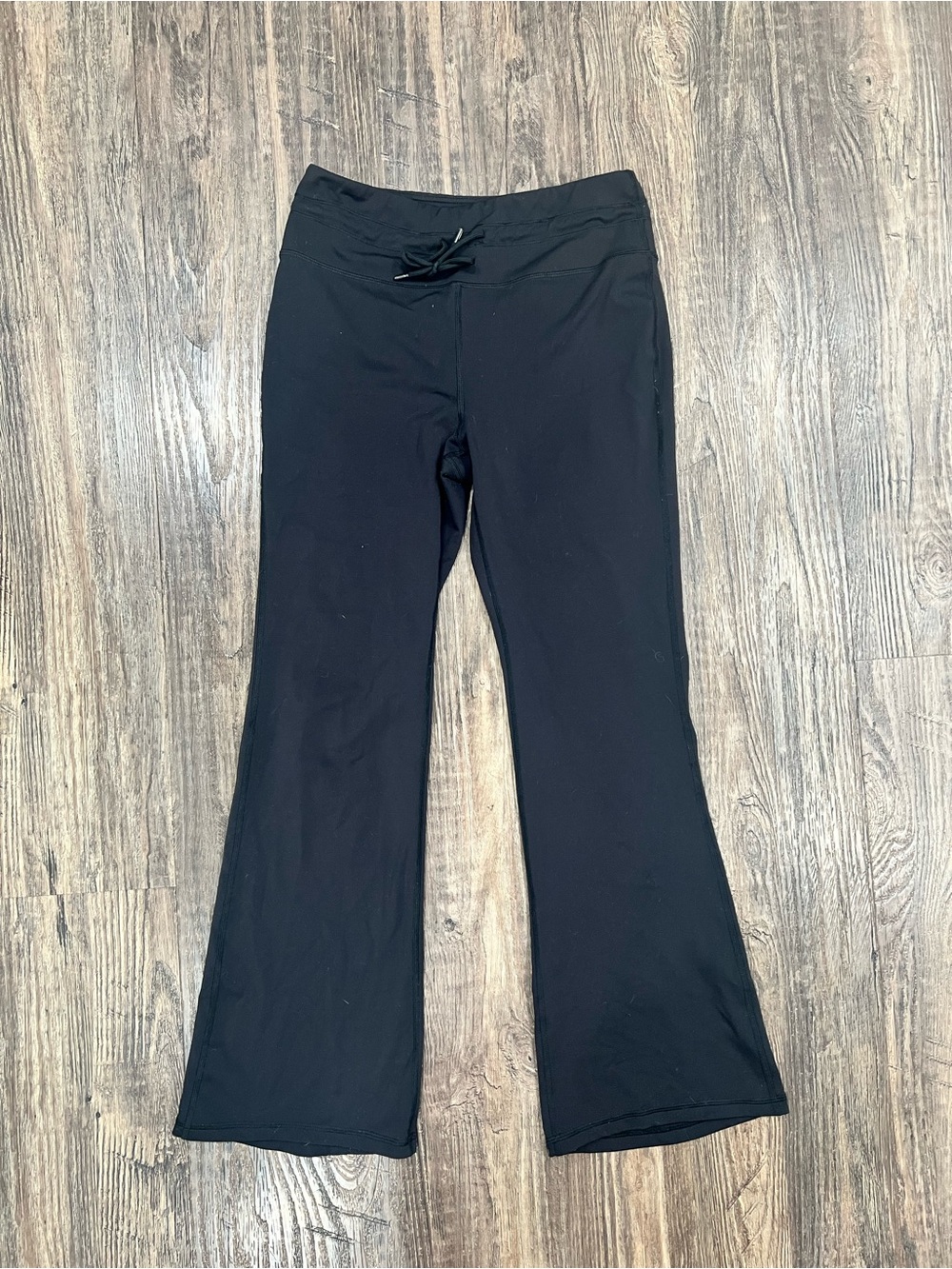 Yogalicious Black Flare Yoga Pants with Drawstring Waist
